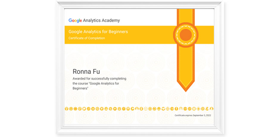 Google Analytics for Beginners Certificate
