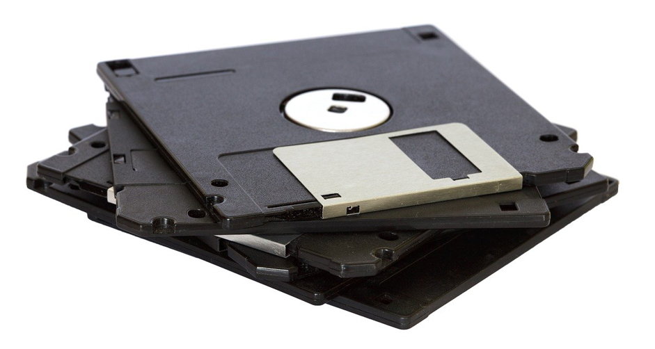Black floppy diskettes