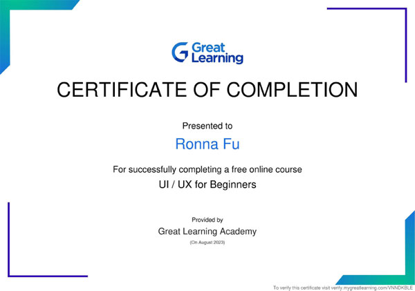 UI/UX certificate